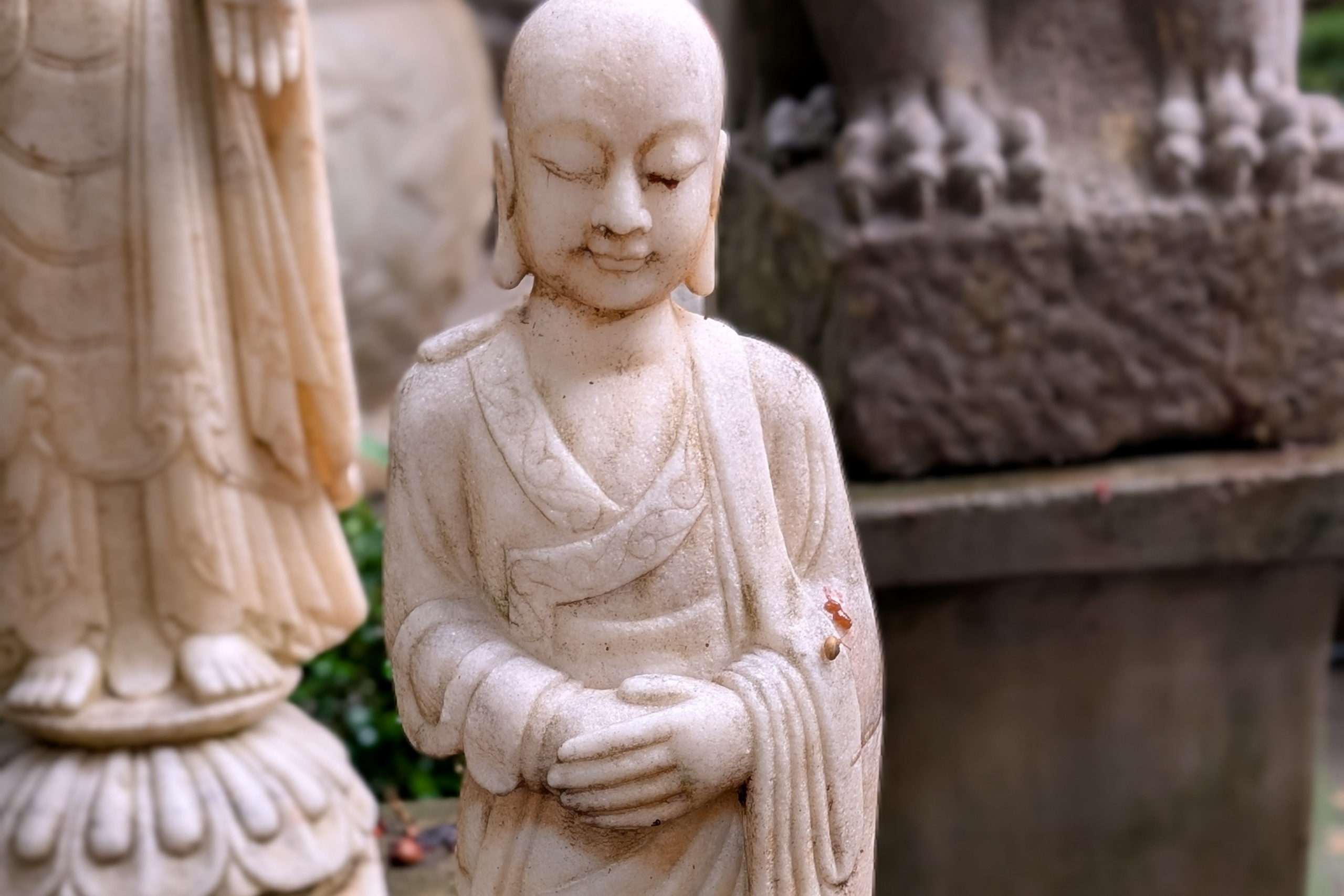 Standing Marble Monk