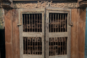 Double door with iron grill