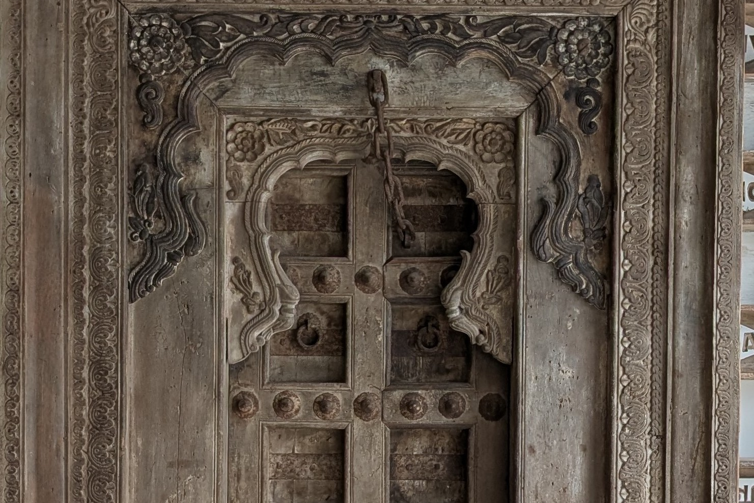 Carved Indian Wooden Window