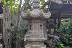 Tall stone lantern pair