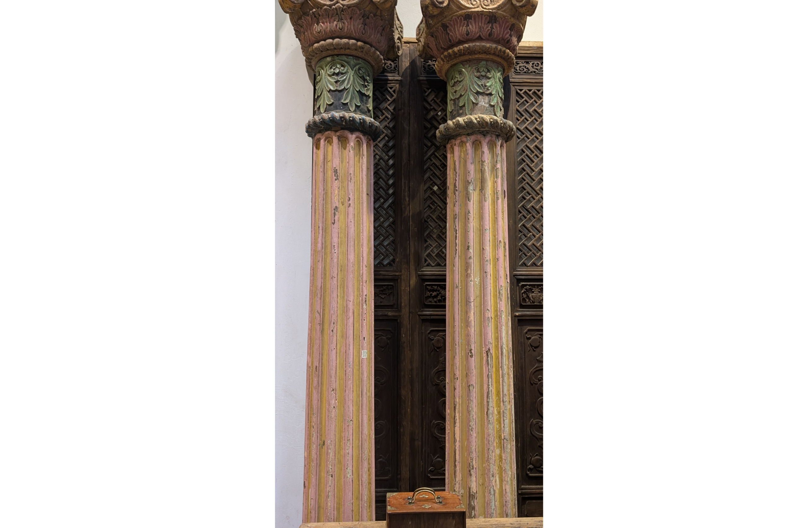 Pair of Carved Teak Columns