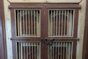 Carved double door