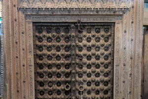 Spiky wooden door