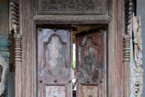 Wooden frame door