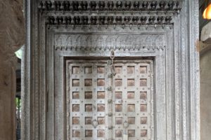 Bird-Carved Wooden Door