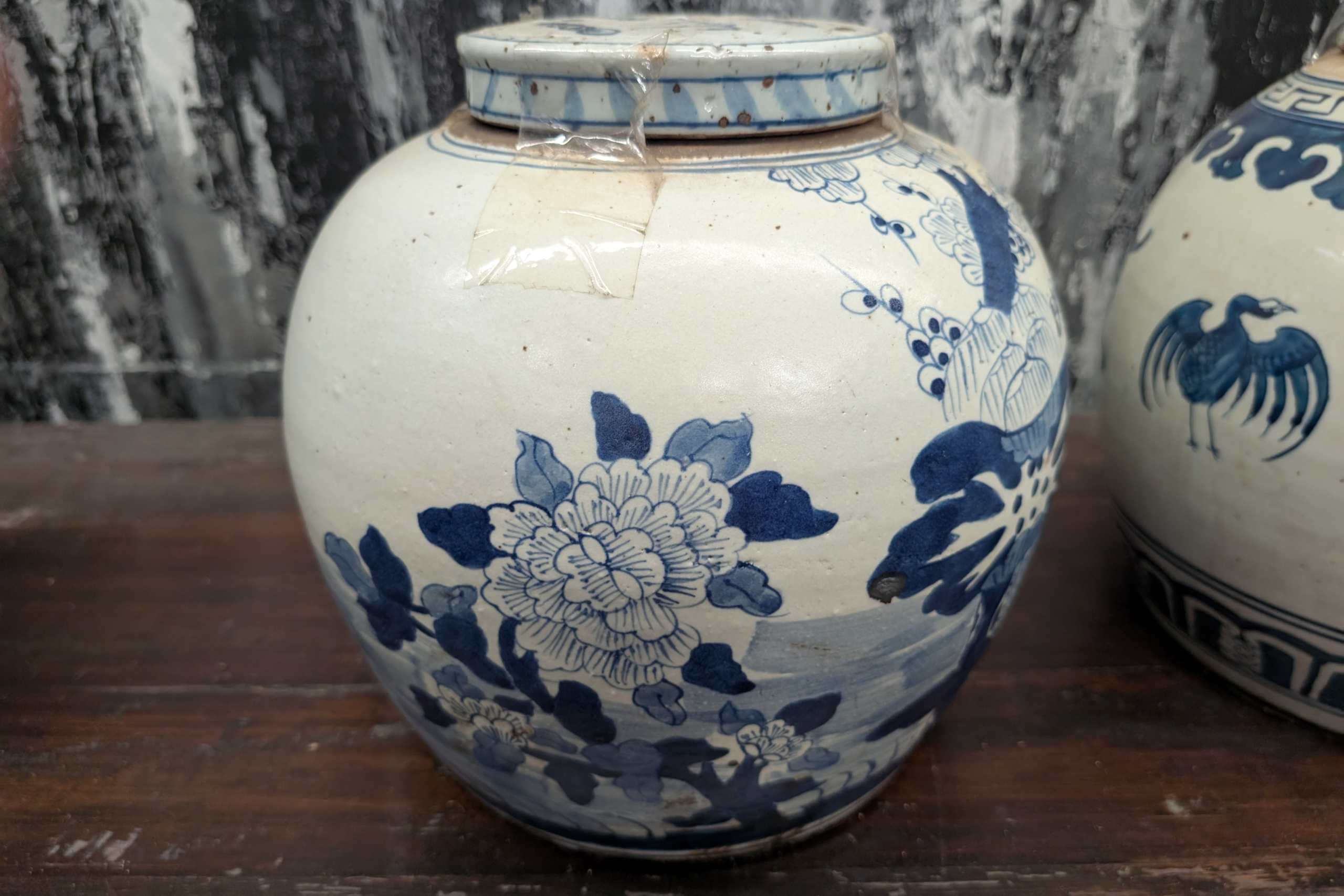 Blue Floral Jar