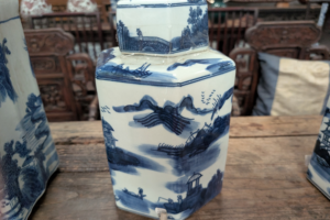 Figural Landscape Jar