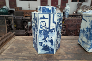 Hexagonal Figural Jar