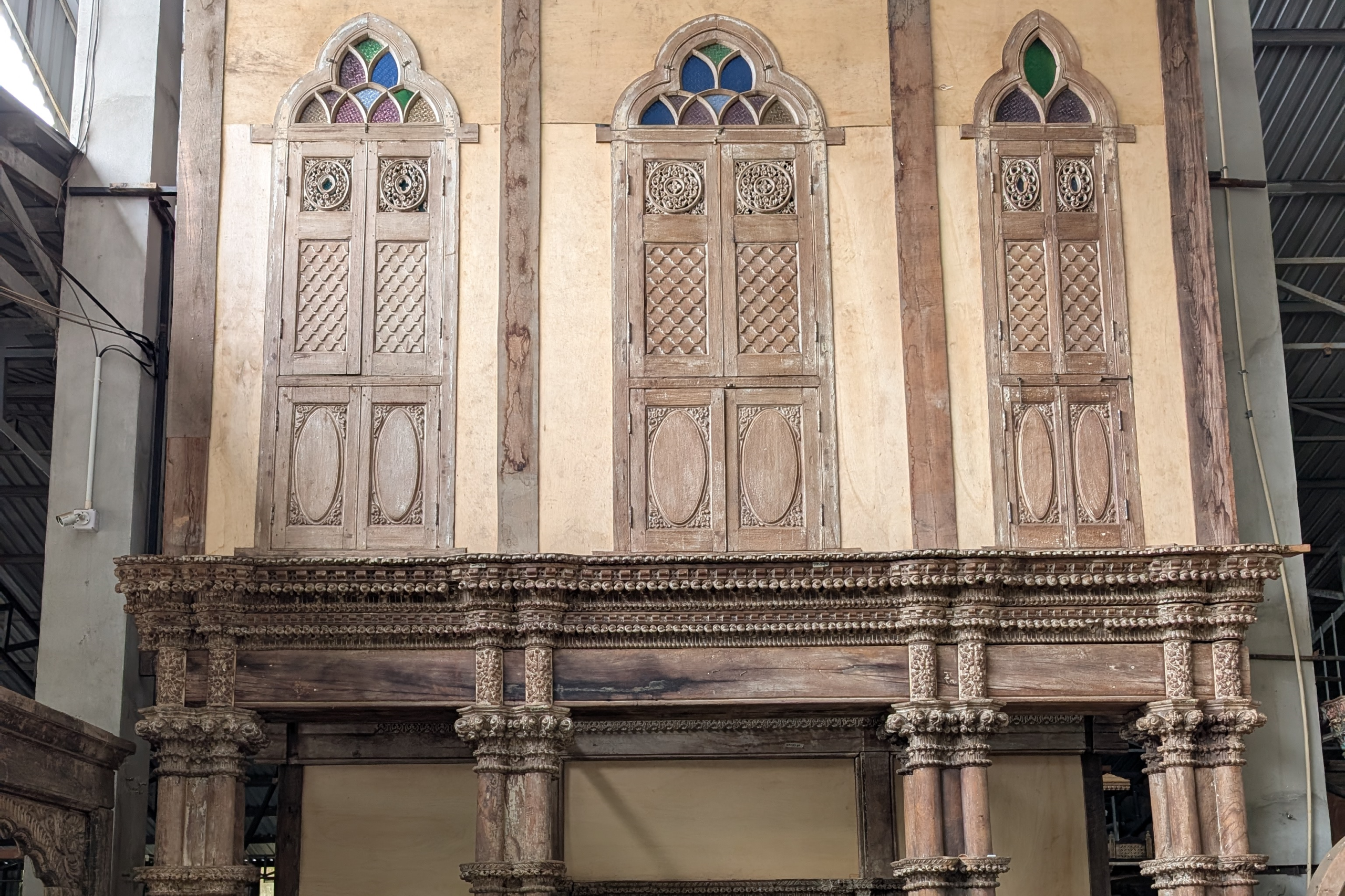 Three-Window Wooden Facade