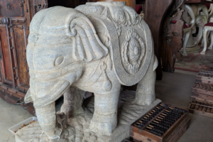 Stone Elephant Pair