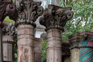 Carved Column Pair