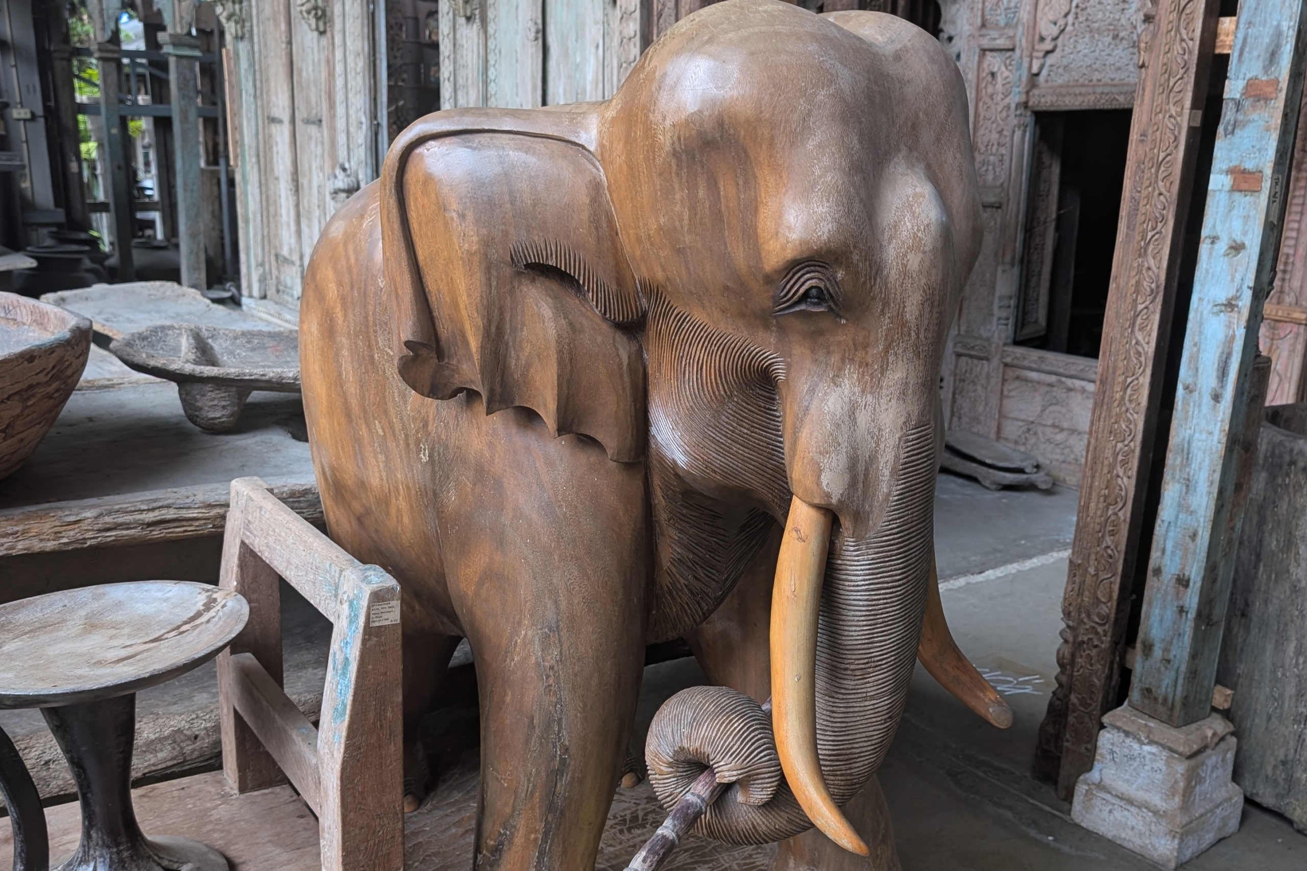 Big wooden elephant