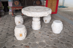 Marble Pedestal Table Set