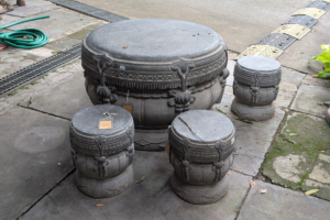 Stone Pedestal Table Set