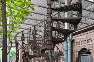 Spiral metal staircase