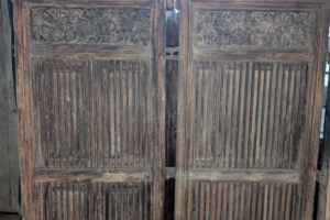 Window with iron grill