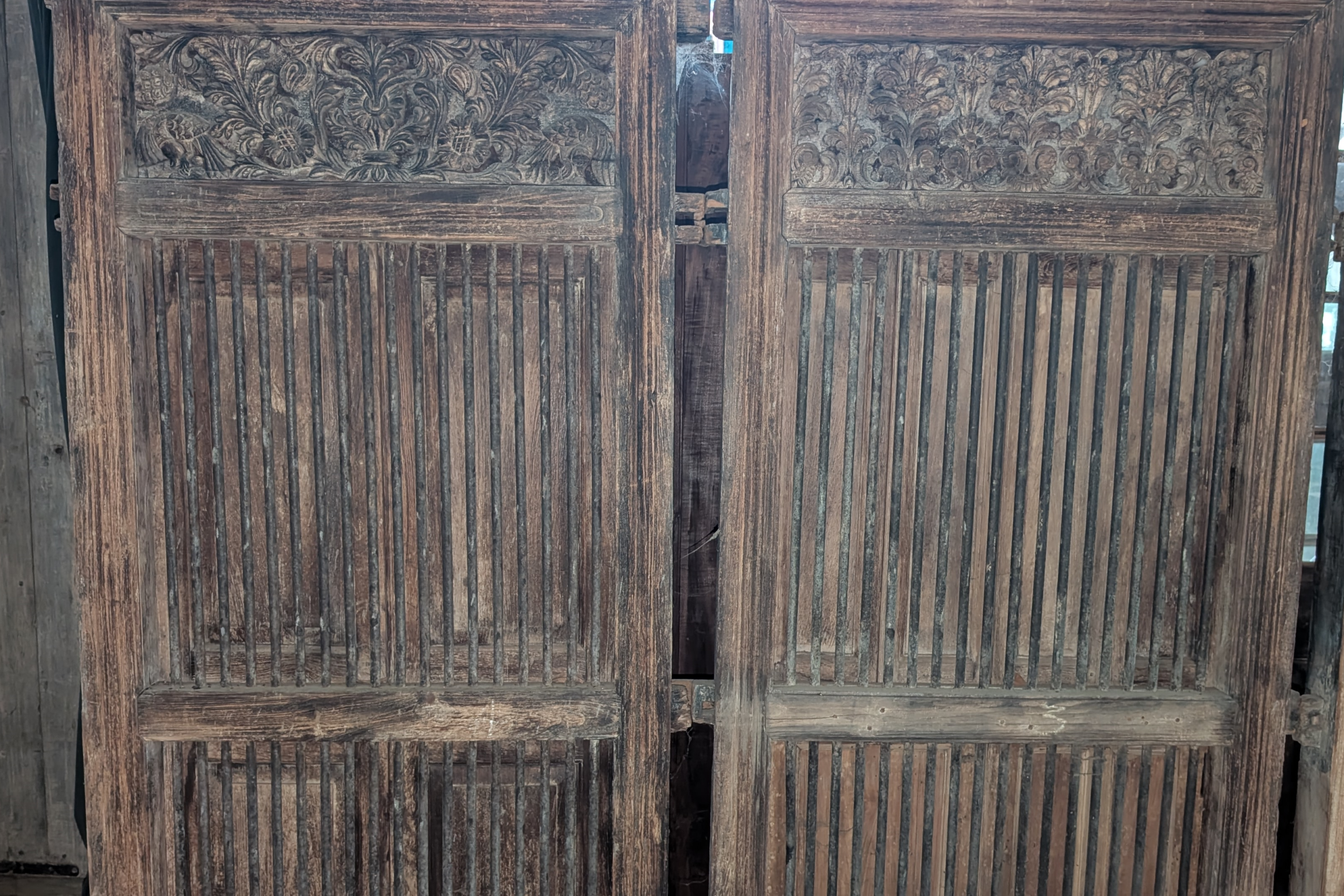 Window with iron grill