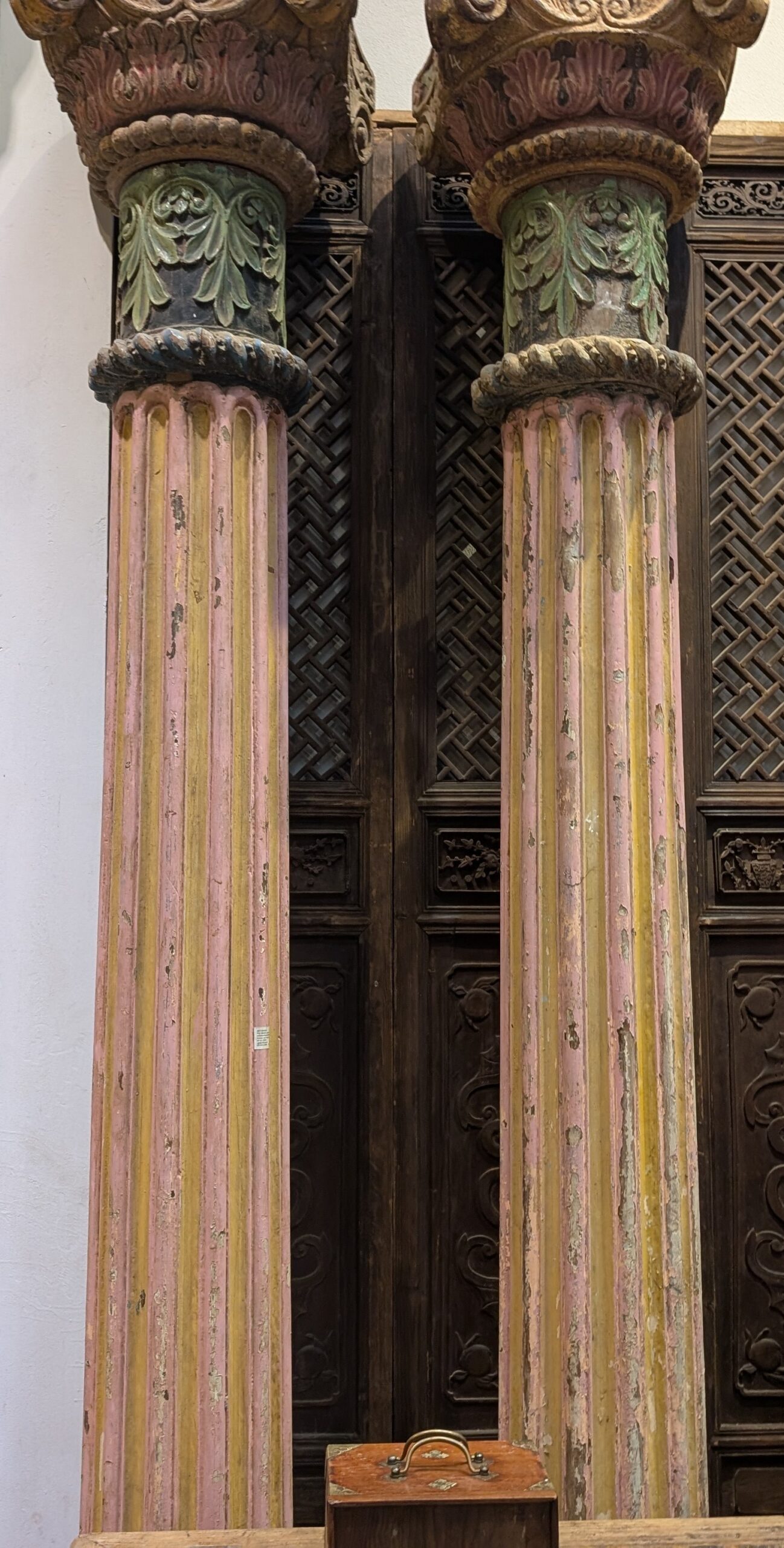 Pair of Carved Teak Columns - Image 2