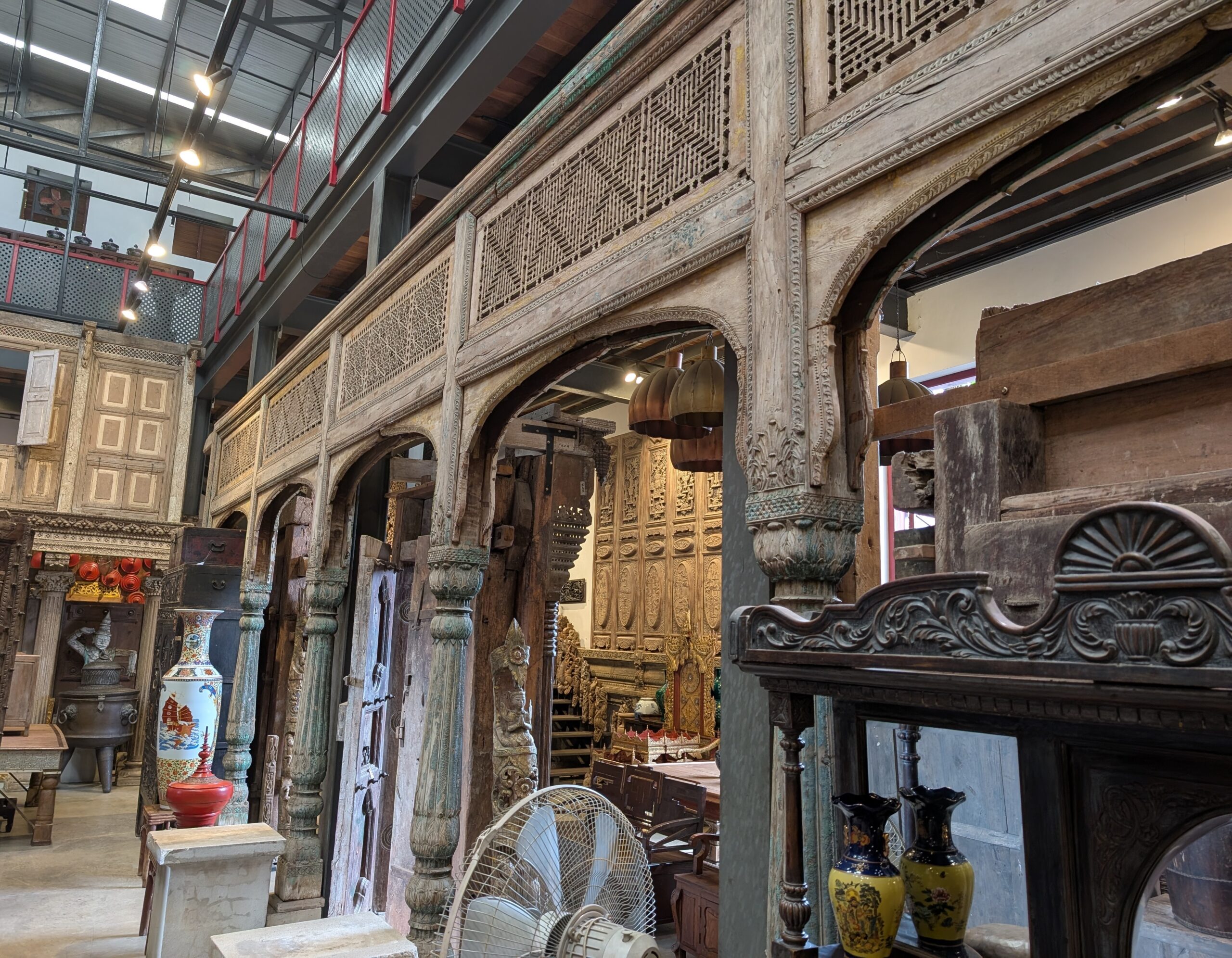 Six-Arch Carved Wooden Facade - Image 2