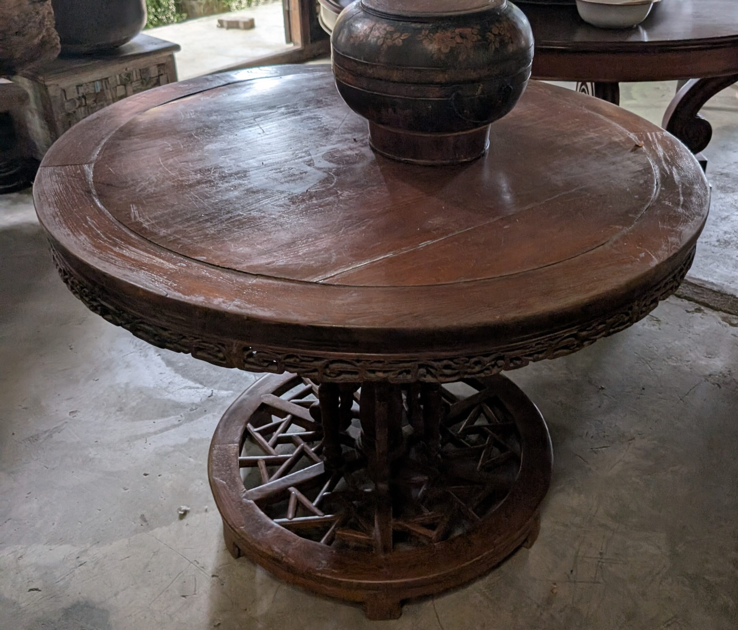 Round Wooden Coffee Table - Image 2