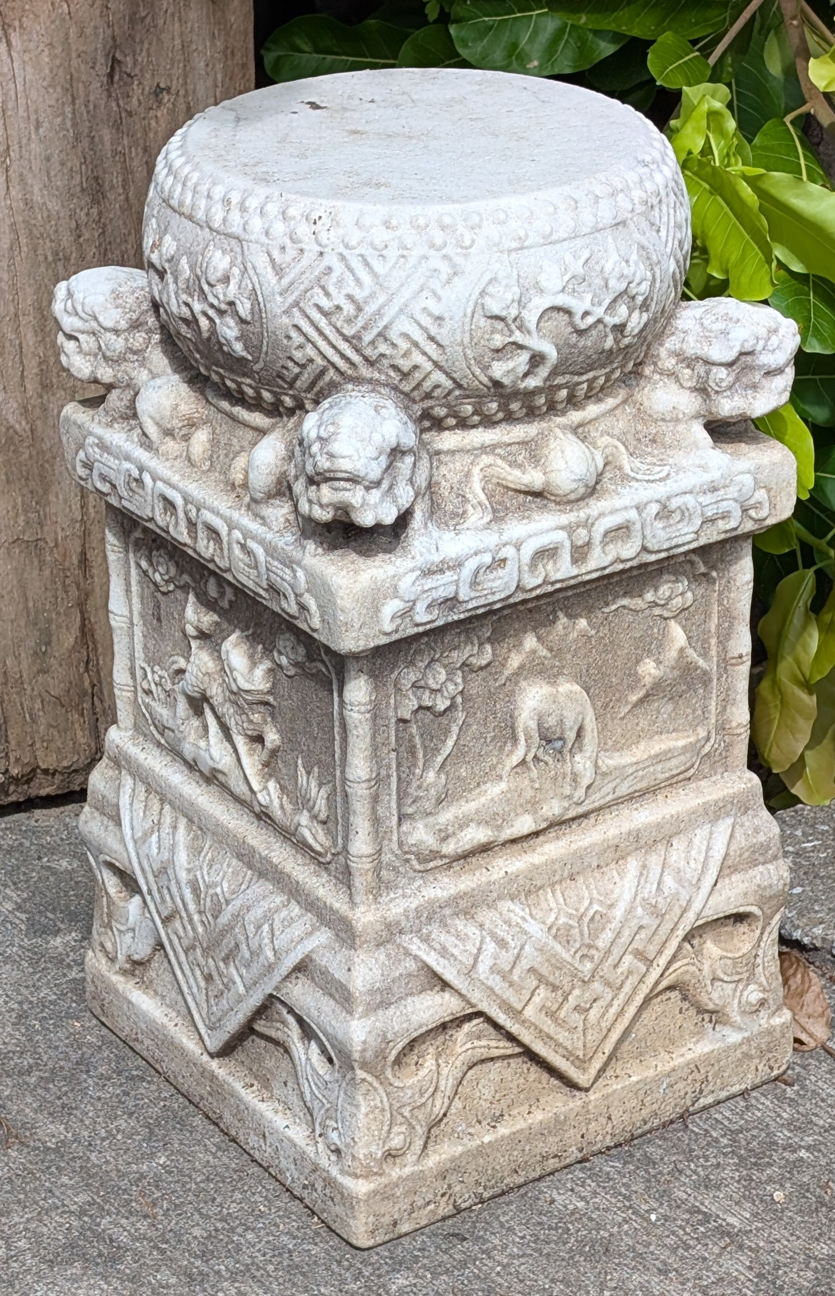 White Stone Column Base - Image 2