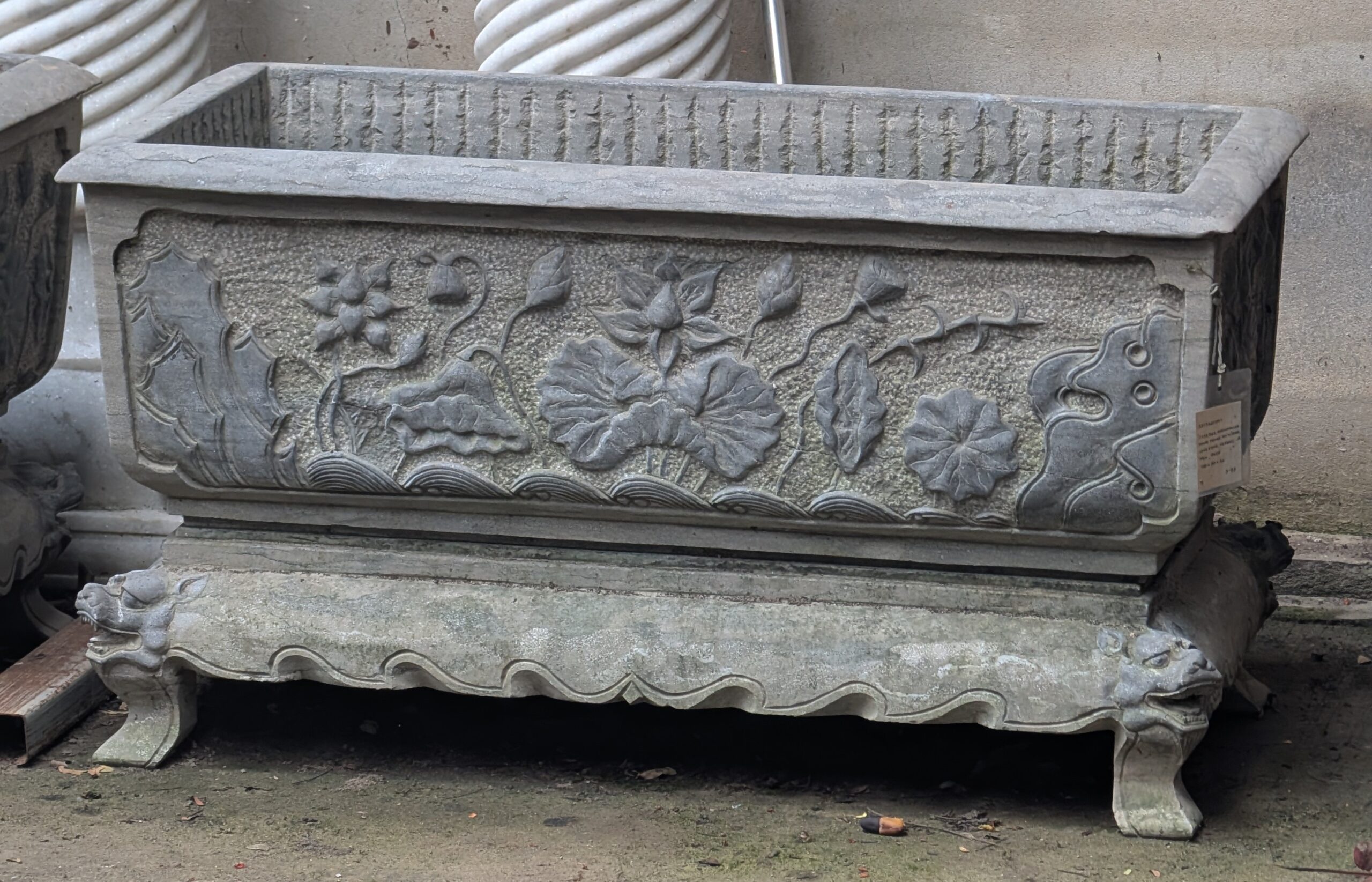 Carved Planter Pair - Image 2