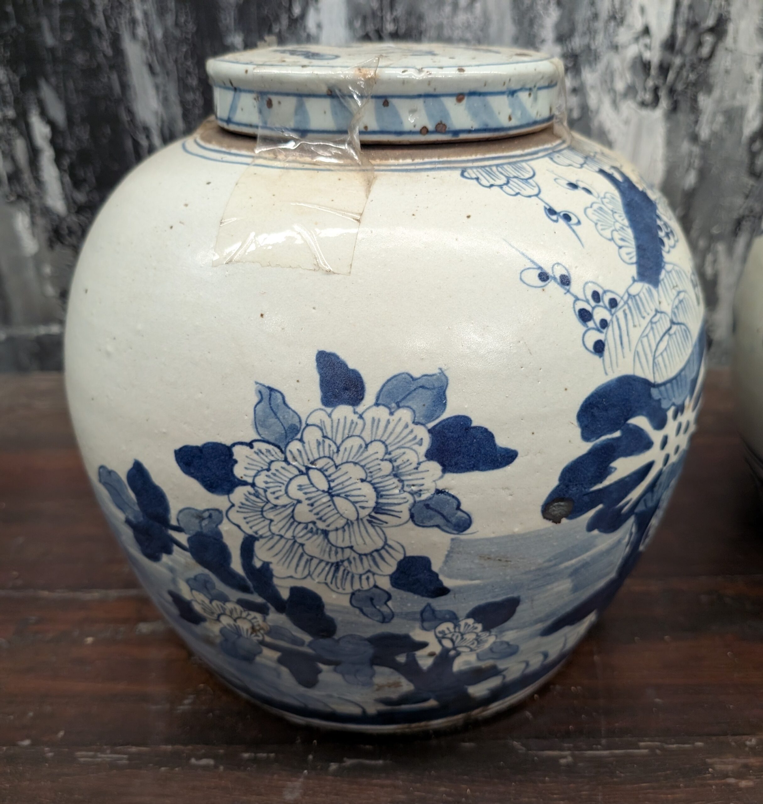 Blue Floral Jar - Image 2