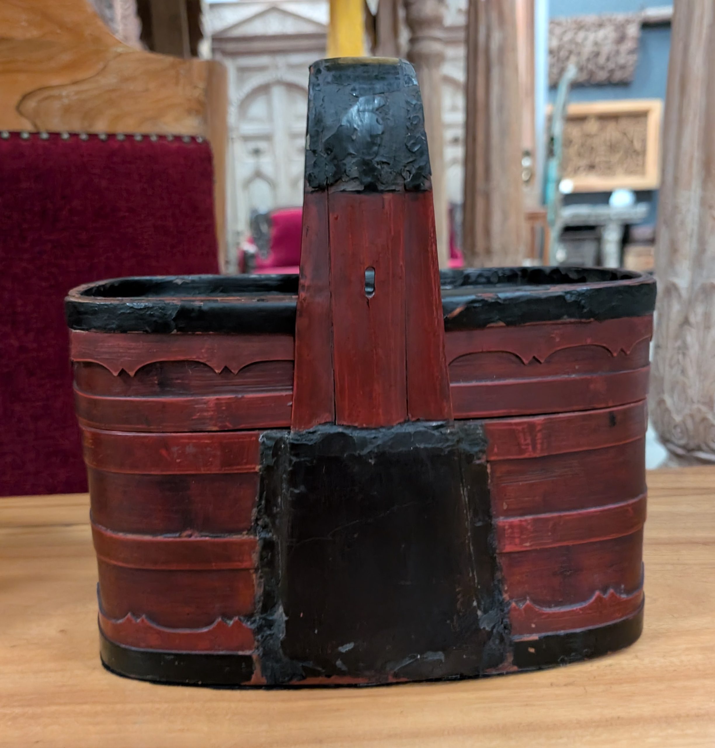 Red Bamboo Food Basket - Image 2